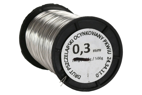 Drut pszczelarski ocynkowany 0,3 mm - 500 g Drut pszczelarski ocynkowany 0,3 mm - 500 g