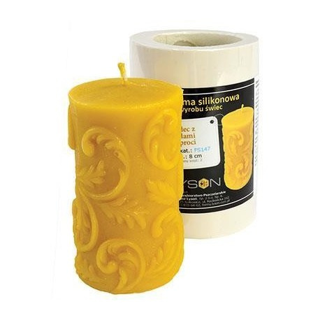 Forma silikonowa walec z pędami paproci wysokość 14cm Forma silikonowa walec z pędami paproci wysokość 14cm