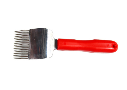 Odsklepiacz widelcowy gięty 17 igieł - igły nierdzewne, plastikowa rączka Odsklepiacz widelcowy gięty 17 igieł - igły nierdzewne, plastikowa rączka