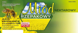 Etykieta na miód rzepakowy opakowanie 100 szt