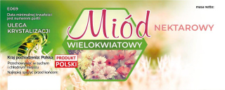 Etykieta na miód wielokwiatowy duża 100szt