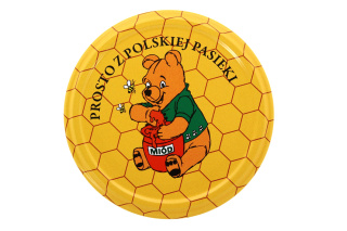 Nakrętka mała - Miś z napisem, 50 szt. w op.