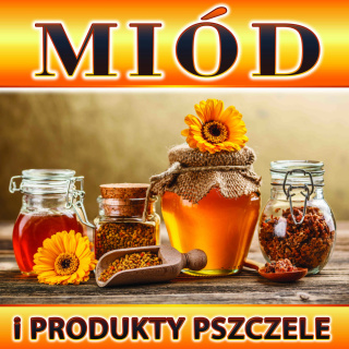 Baner reklamowy miód i produkty pszczele 1x1m