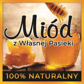 Baner reklamowy złoty, plaster, słoik, nabierak 1x1m