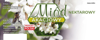 Etykiety duże na miód nektarowy Akacjowy 100szt