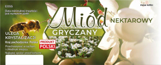 Etykiety duże na miód nektarowy gryczany 100szt