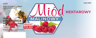 Etykiety duże na miód nektarowy malinowy 100szt