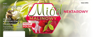 Etykiety duże na miód nektarowy malinowy 100szt