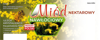 Etykiety duże na miód nektarowy nawłociowy 100szt