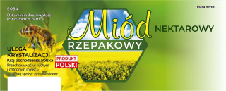 Etykiety duże na miód nektarowy rzepakowy 100szt