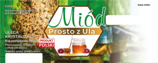 Etykiety duże uniwersalne Miód prosto z ula 100szt