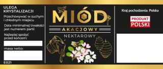 Etykiety na miód akacjowy nektarowy czarne opakowanie 100 szt