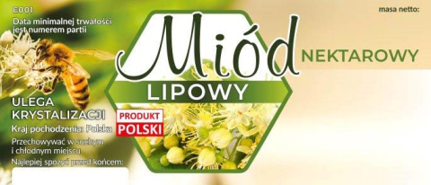 Etykiety na miód lipowy - opakowanie 100szt Etykiety na miód lipowy - opakowanie 100szt