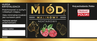 Etykiety na miód malinowy nektarowy czarne opakowanie 100 szt