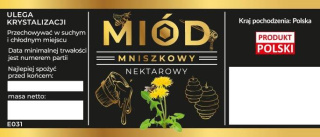 Etykiety na miód mniszkowy nektarowy czarne opakowanie 100 szt