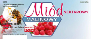 Etykiety na miód nektarowy malinowy opakowanie 100 szt