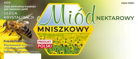 Etykiety na miód nektarowy mniszkowy opakowanie 100 szt Etykiety na miód nektarowy mniszkowy opakowanie 100 szt