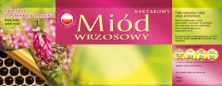 Etykiety na miód wrzosowy duża z plastrem