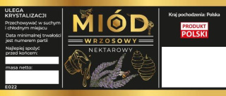 Etykiety na miód wrzosowy nektarowy czarne opakowanie 100 szt