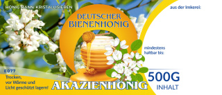 Etykiety niemieckojęzyczne kolorowe AKAZIENHONIG 100szt/1op