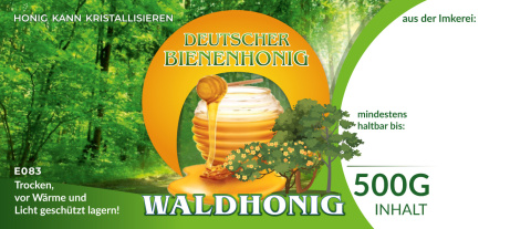 Etykiety niemieckojęzyczne kolorowe WALDHONIG 100szt/1op Etykiety niemieckojęzyczne kolorowe WALDHONIG 100szt/1op